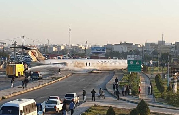 خروج هواپیمای بوئینگ کاسپین از باند فرودگاه ماهشهر