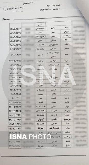 لیست مسافرین 