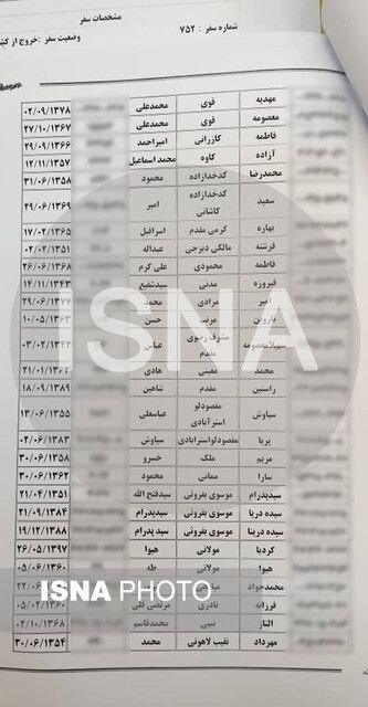 لیست مسافرین 