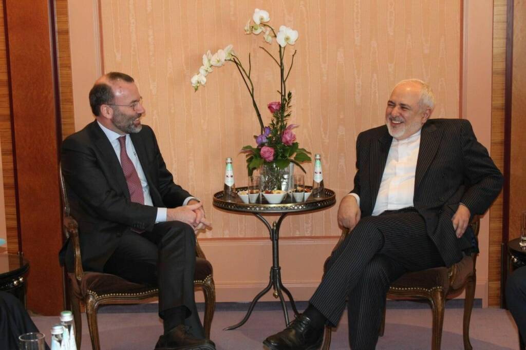 دیدار ظریف با وزرای خارجه ژاپن و اسپانیا و رئیس گروه مردم در پارلمان اروپا در مونیخ
