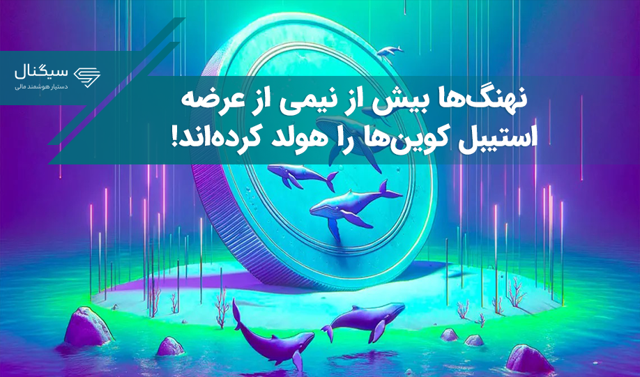 نهنگ‌ها بیش از نیمی از عرضه استیبل کوین‌ها را هولد کرده‌اند!