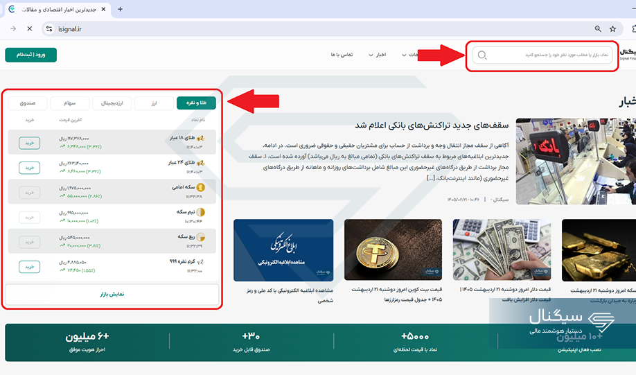 ورود به سایت سیگنال