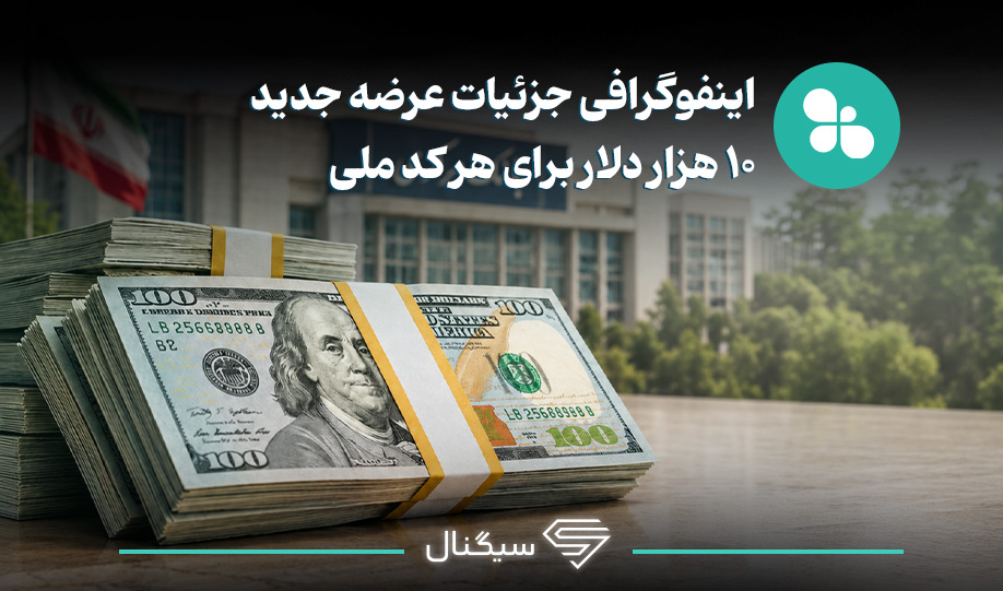 اینفوگرافی جزئیات عرضه جدید ۱۰ هزار دلار برای هر کد ملی